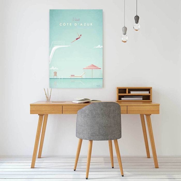 Tableau paysage cote d'azur vintage  Toile imprimée