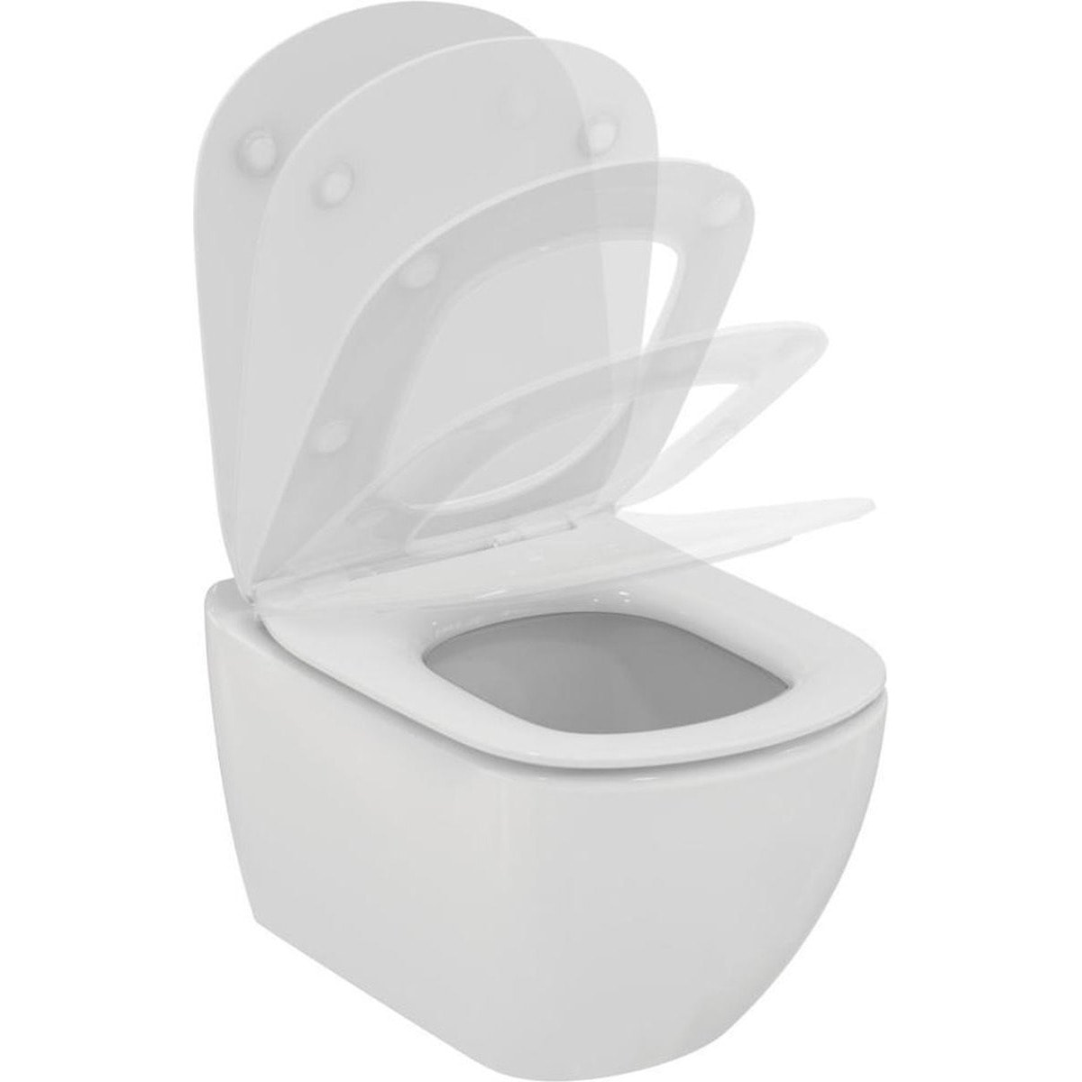 Pack WC Bati-support Geberit Duofix + Cuvette Ideal Standard Tesi Aquablade + Plaque blanche (TesiGeb3-RT)
