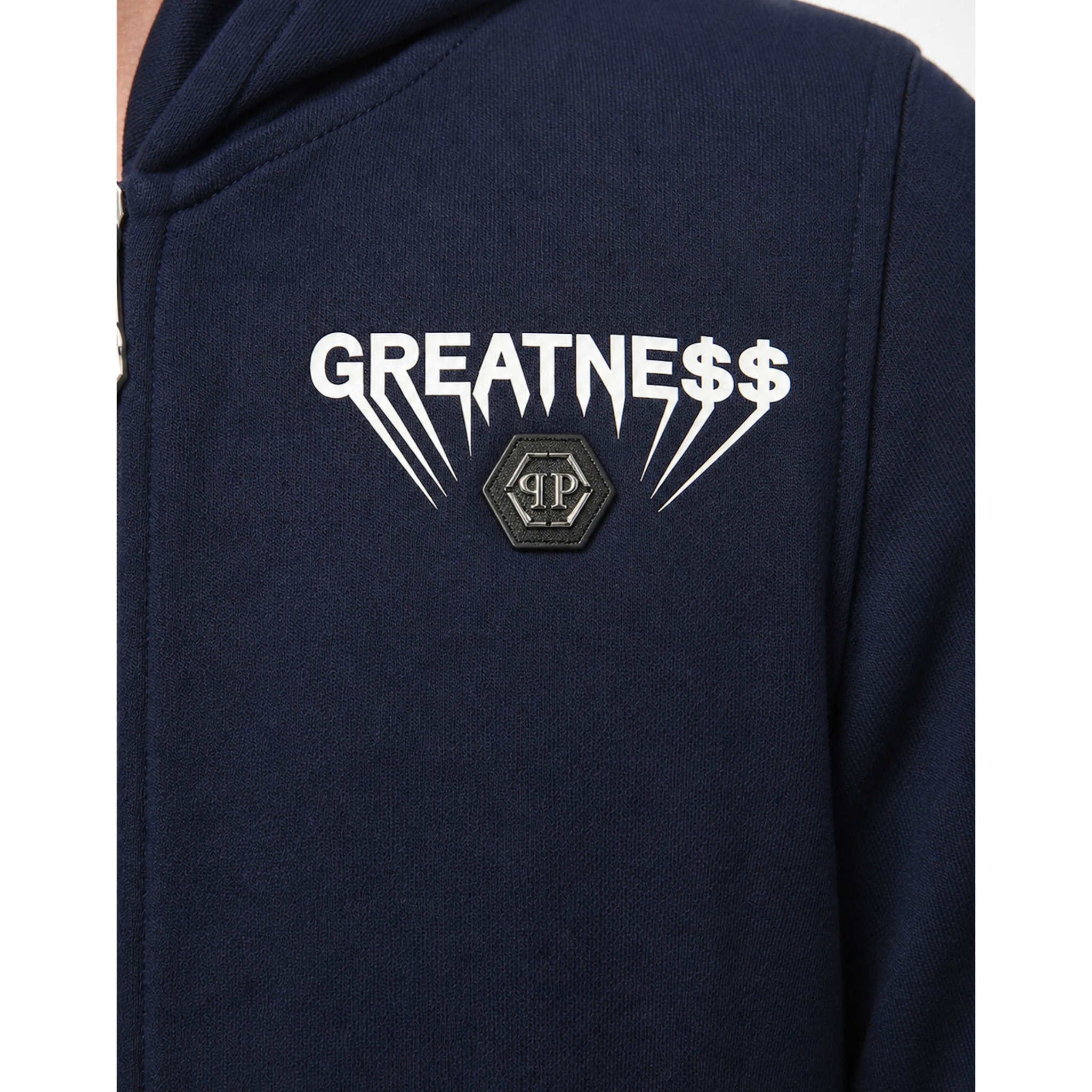 PHILIPP PLEIN Felpa con zip e cappuccio GREATNESS