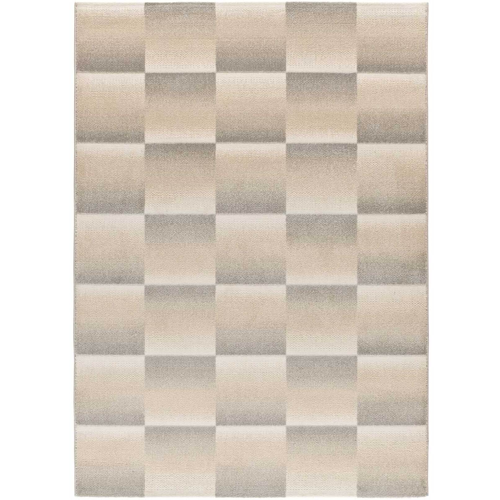 SENSATION Alfombra motivos geomÃ©tricos en relieve en blanco y gris, varias medidas disponibles.