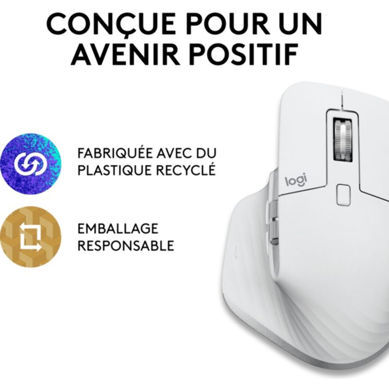Souris sans fil rechargeable LOGITECH Mx Master 3s pour Mac Gris Pale