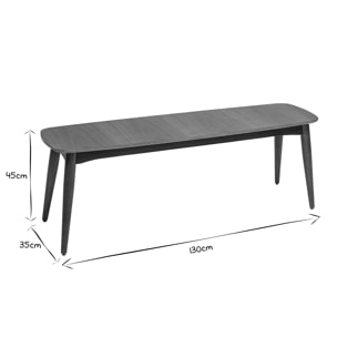 Banc vintage bois foncé noyer L130 cm NORDECO