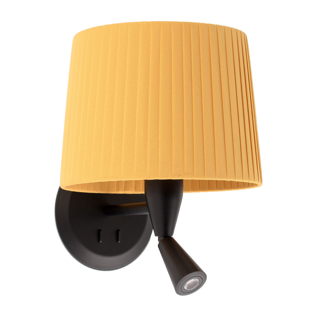 SAMBA Lampe applique avec lecteur noire/enrubanné jaune