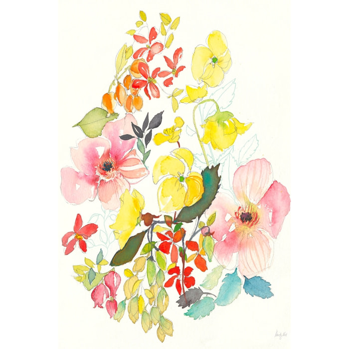 Tableau fleurs boutons d'or Toile imprimée