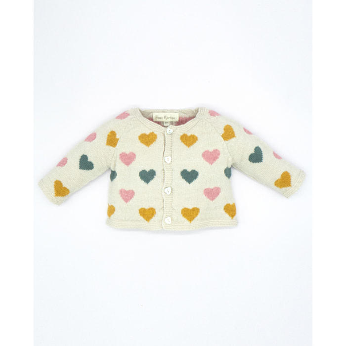 CHAQUETA CORAZONES MULTICOLOR CRUDA