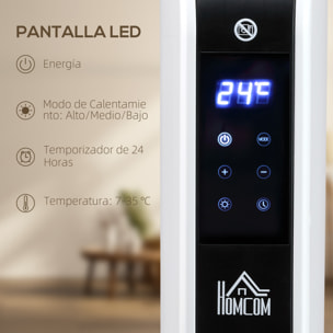 Calefactor Eléctrico 1830-2180W Calefactor para Baño con 3 Modos de Calefacción Pantalla Táctil LED Termostato Regulable Temporizador y Protección Contra Sobrecalentamiento para 12-18 ㎡ Blanco