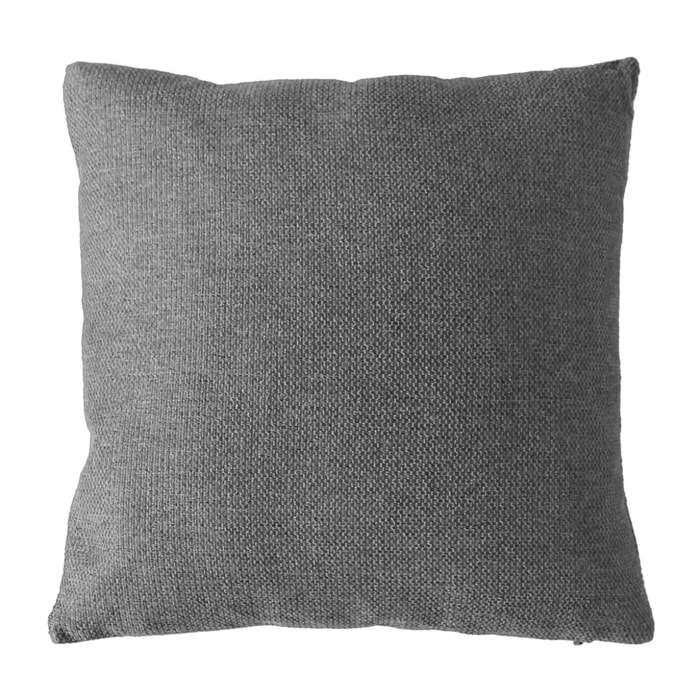 Coussin déhoussable en velours chenillé - Gris Foncé