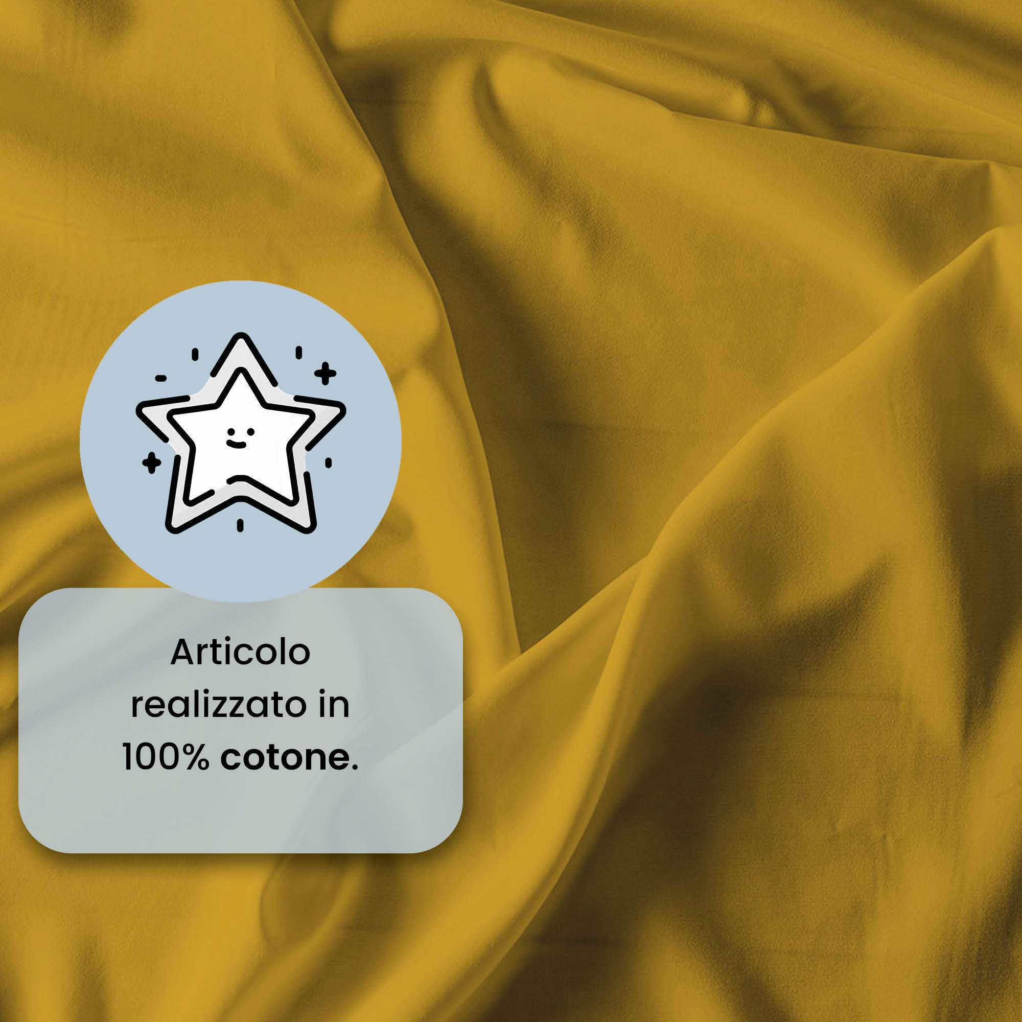 COMPLETO LETTO MAX COLOR, 100% Cotone, Made in Italy - SENAPE