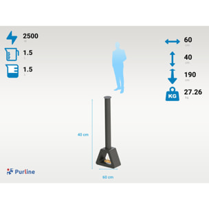 Cheminée éthanol à toit triangulaire en acier