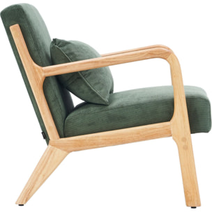 Fauteuil en bois et velours côtelé - LANNA