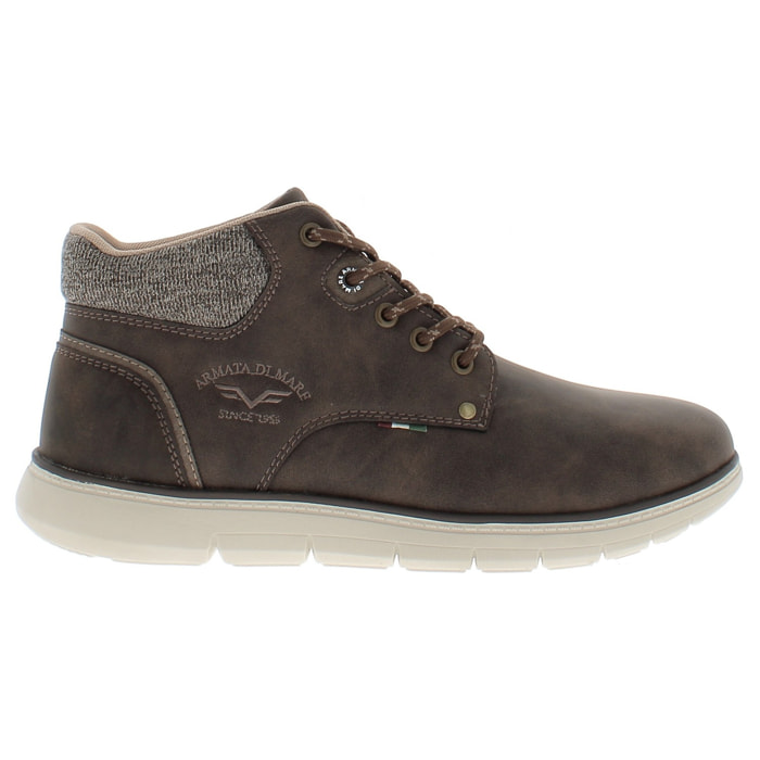 Armata di Mare Scarpe Uomo Stivaletti Casual Stringati con Soletta Rimovibile in Memory Foam AMU 2L827 Dk Brown