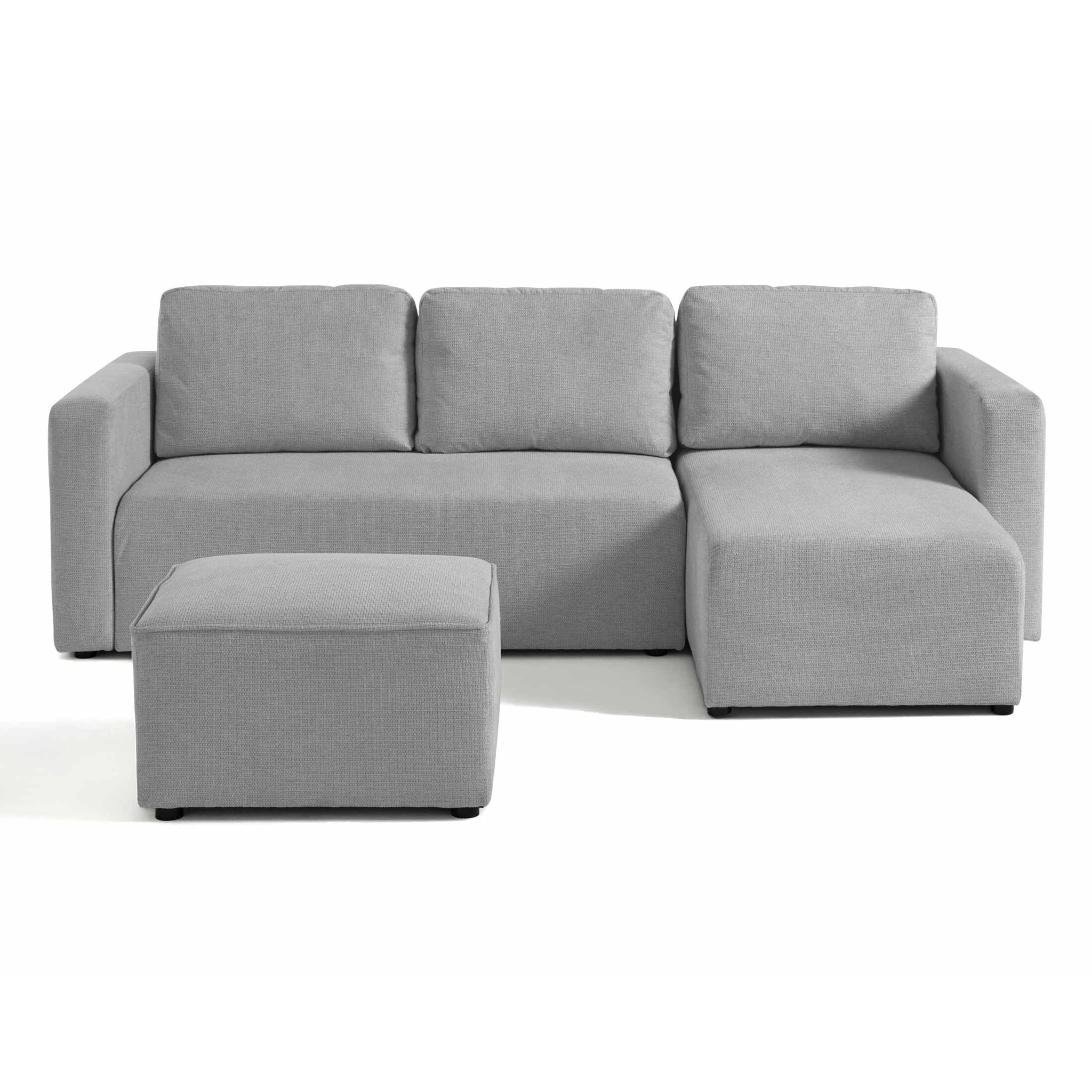 Canopy - pouf - en tissu texturé - Gris clair