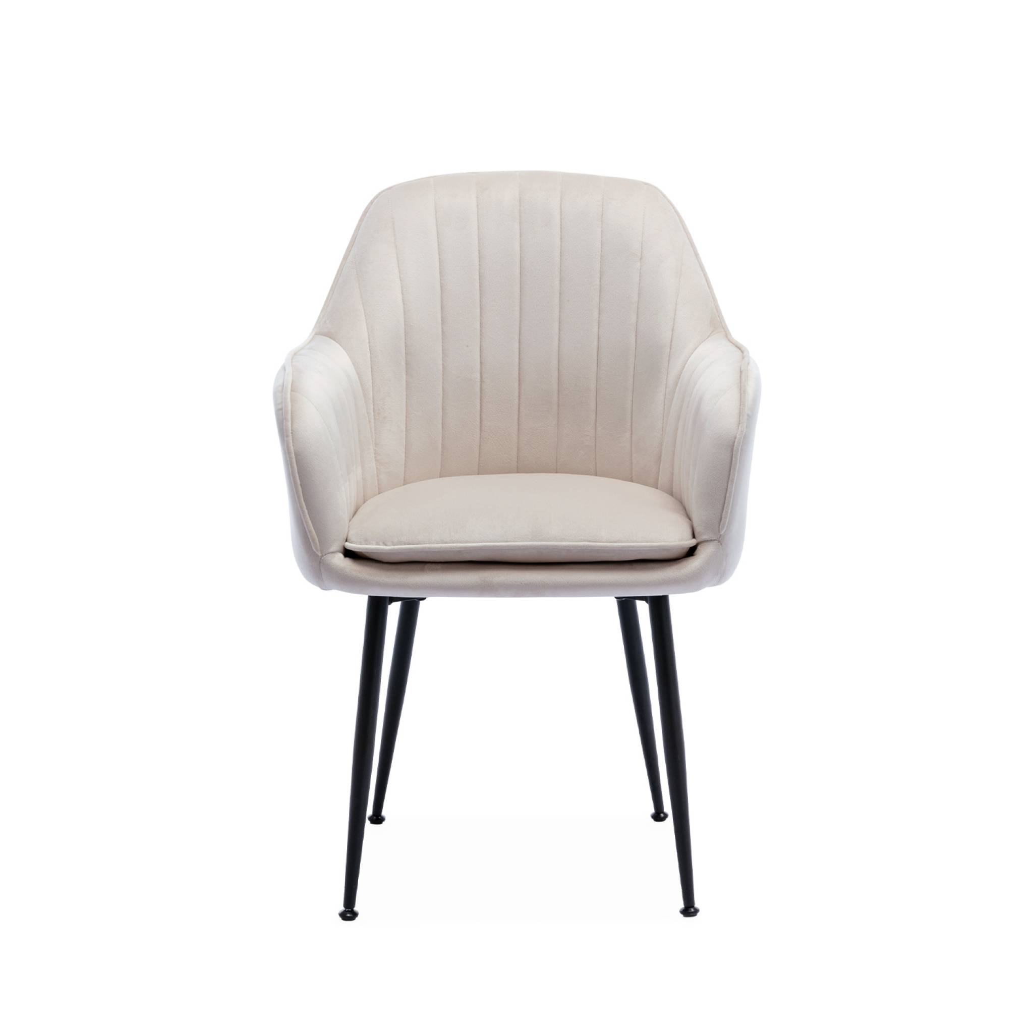 Fauteuil velours et pieds métal SHELLA