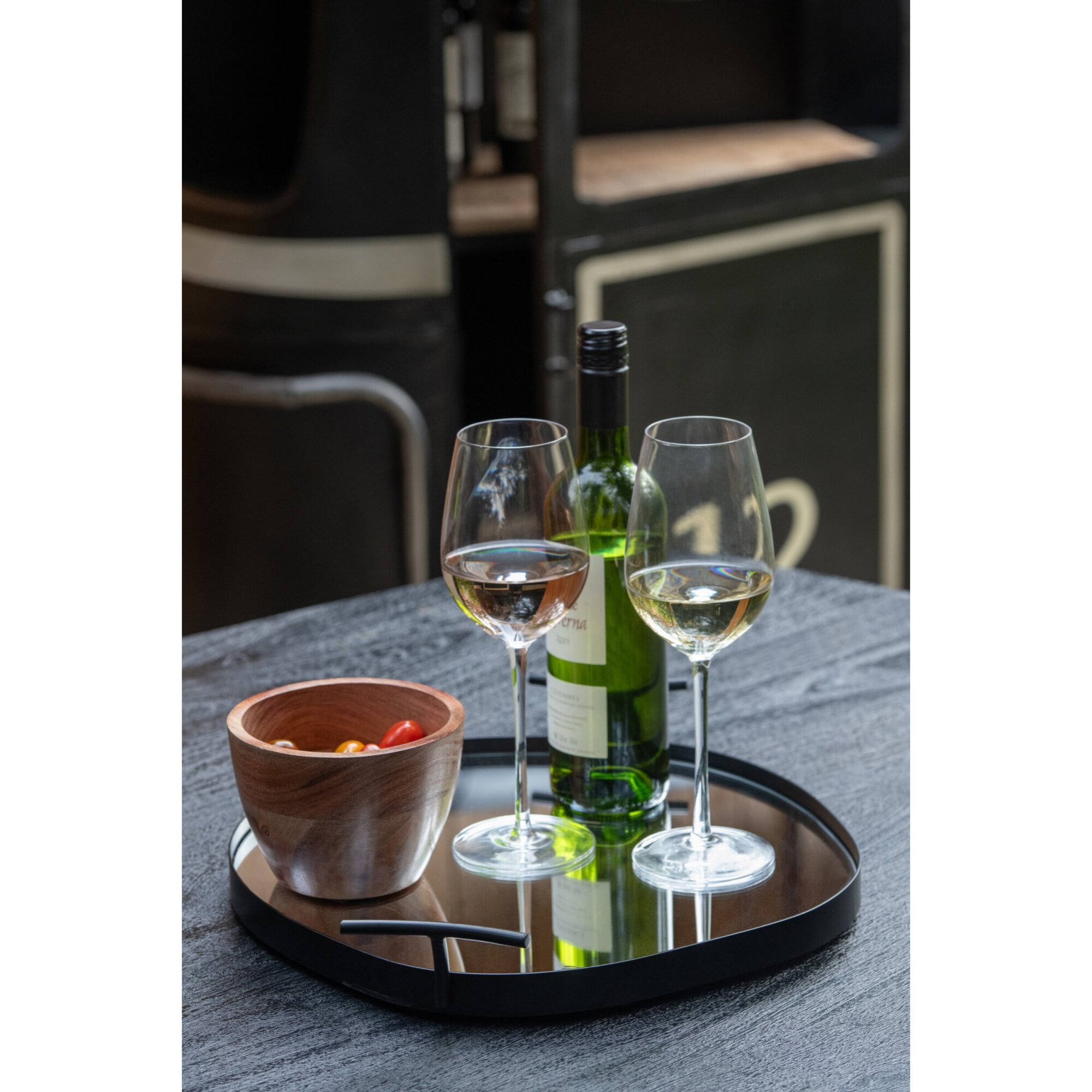 J-Line plateau miroir - fer - noir - large