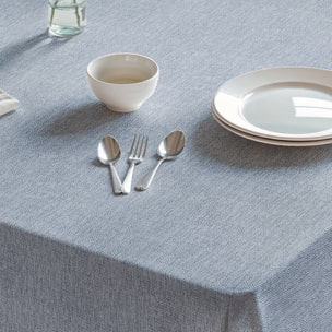 Nappe jacquard unie antitache Indra Blue