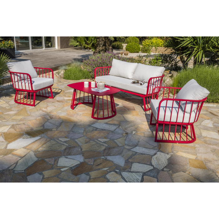 APOLLINE - Salon de jardin 4 places en aluminium