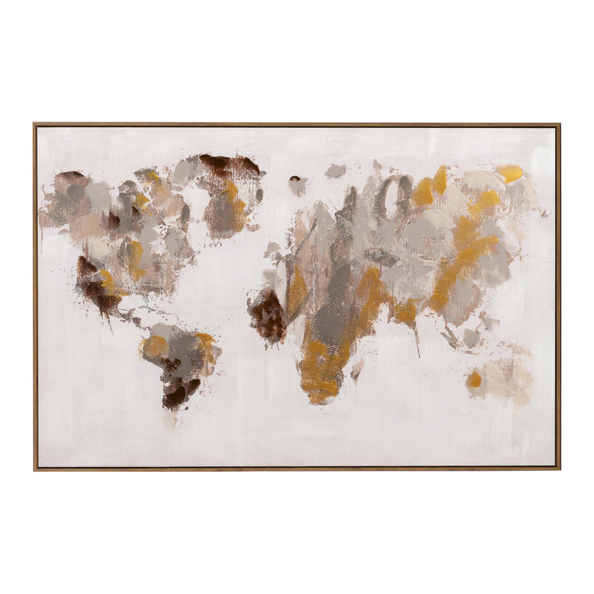 Cuadro Mapa Mundi Con Marco 120x3x80 Cm