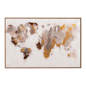 Cuadro Mapa Mundi Con Marco 120x3x80 Cm