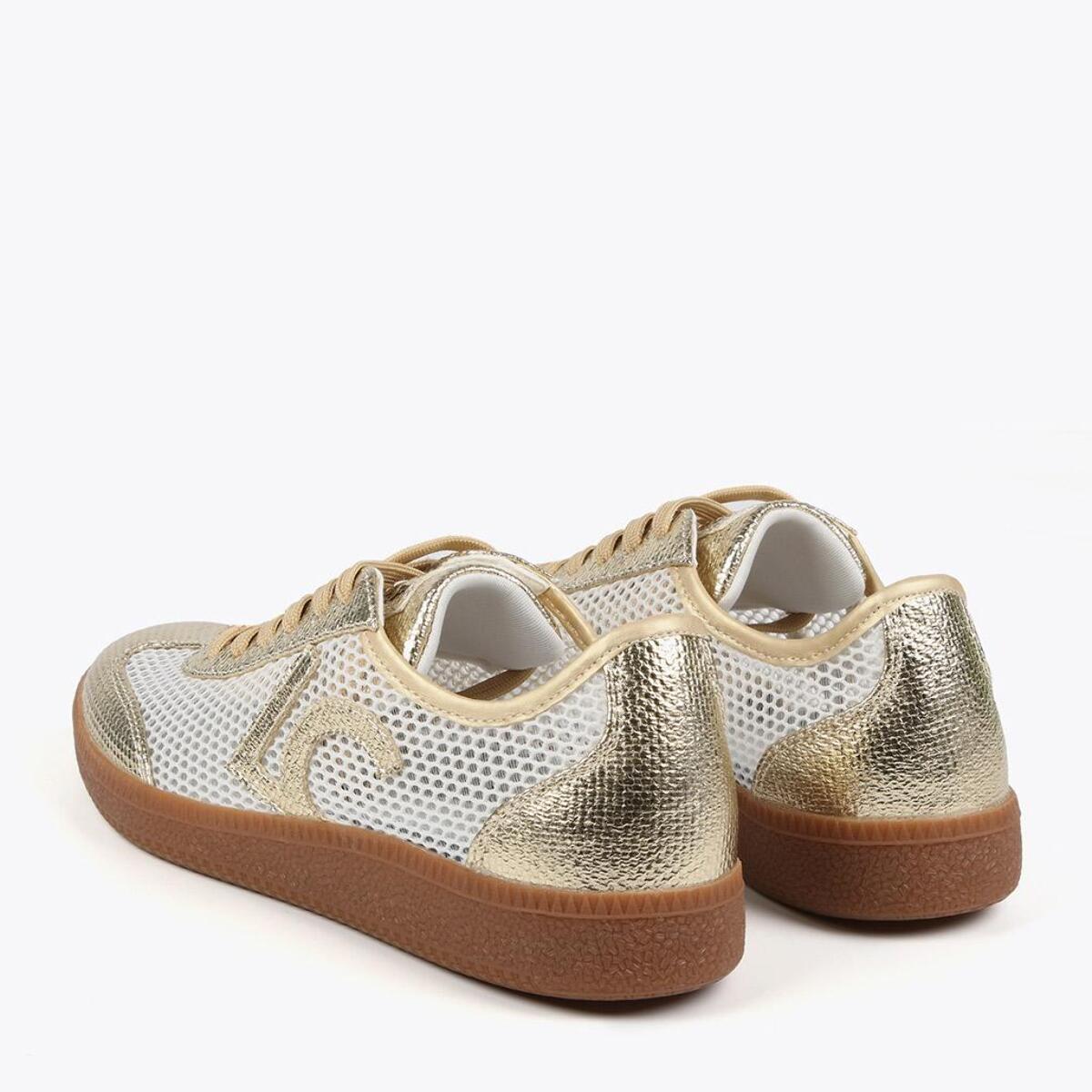 Sneakers in rete con dettagli metallizzati