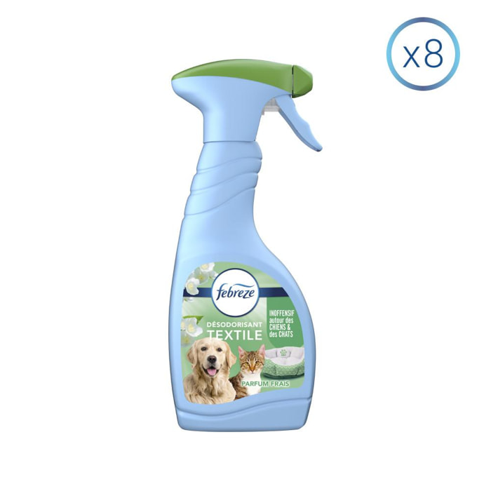8 Sprays Desodorisant Textile Eliminateur d'odeurs d'animaux 500ml, Febreze