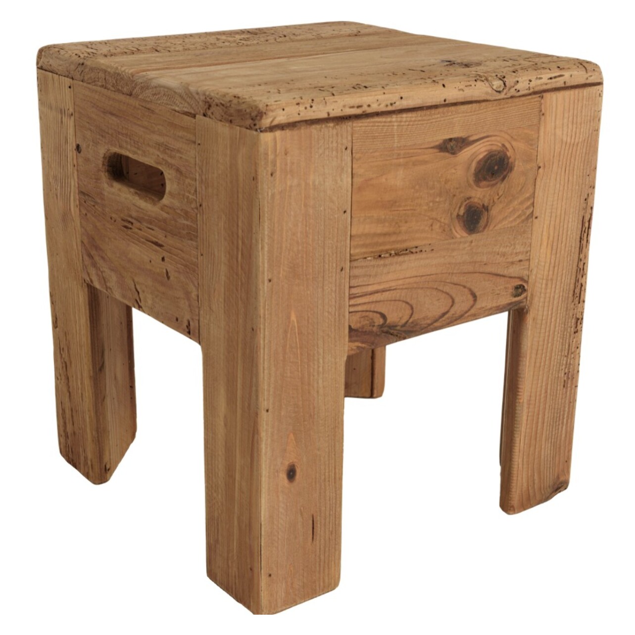 SANDY - Tabouret carré 35x35cm bois Pin recyclé