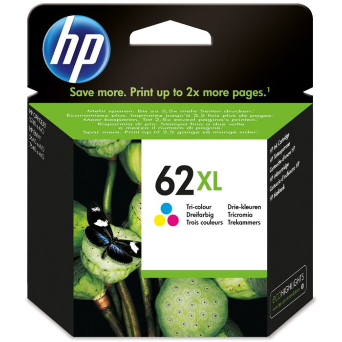Cartouche d'encre HP Originale 62 XL Haute Capacité 3 Couleurs - C2P07AE