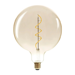 Ampoule LED "Globe" ambrée - filament torsadé E27 D20 cm