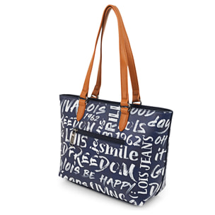 Bolso Shopper-Tote Lois Words Azul Marino