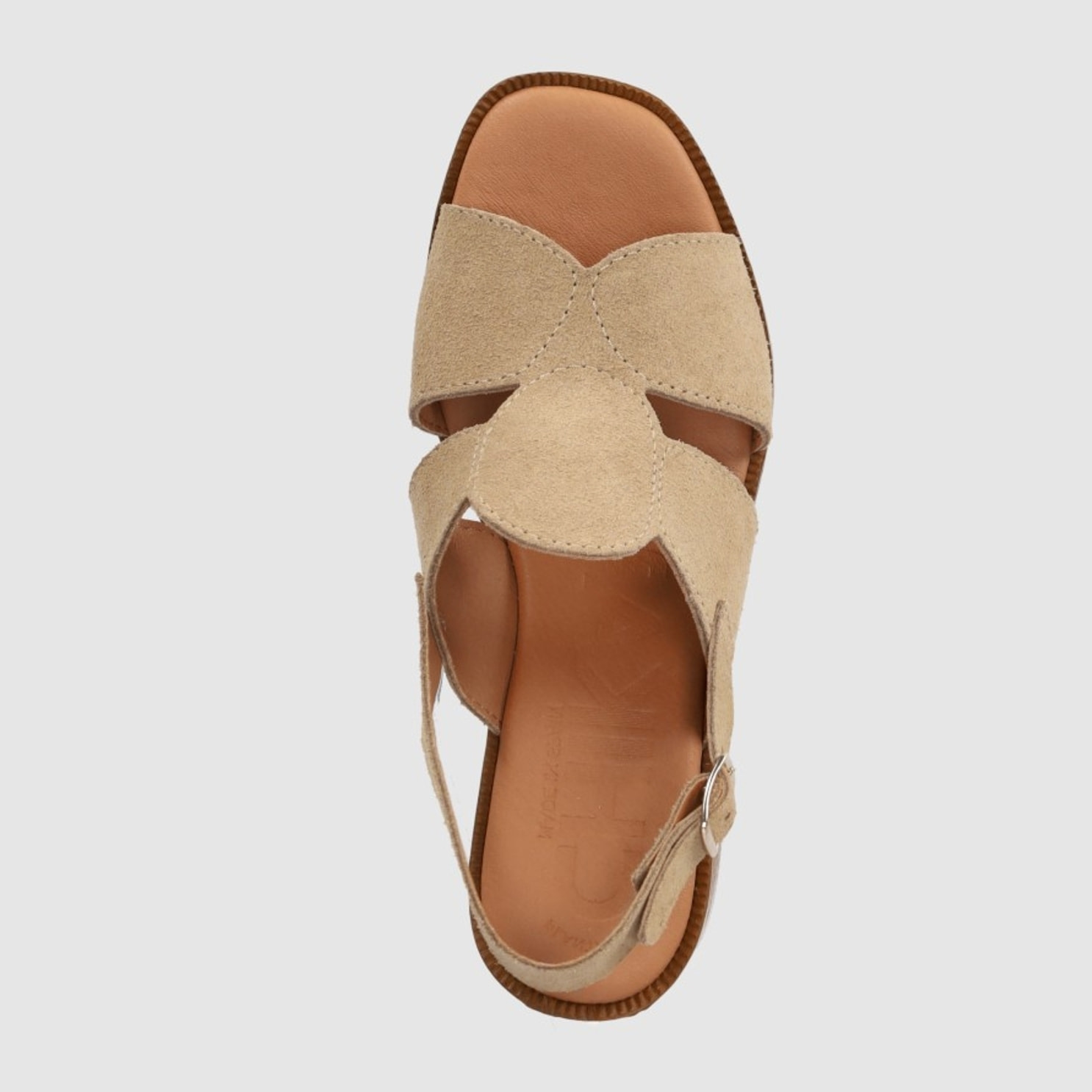 Sandalias de Serraje - Arena - Tacón: 8 cm