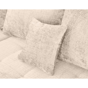 Rune - canapé panoramique d'angle gauche 7 places en velours texturé - Beige