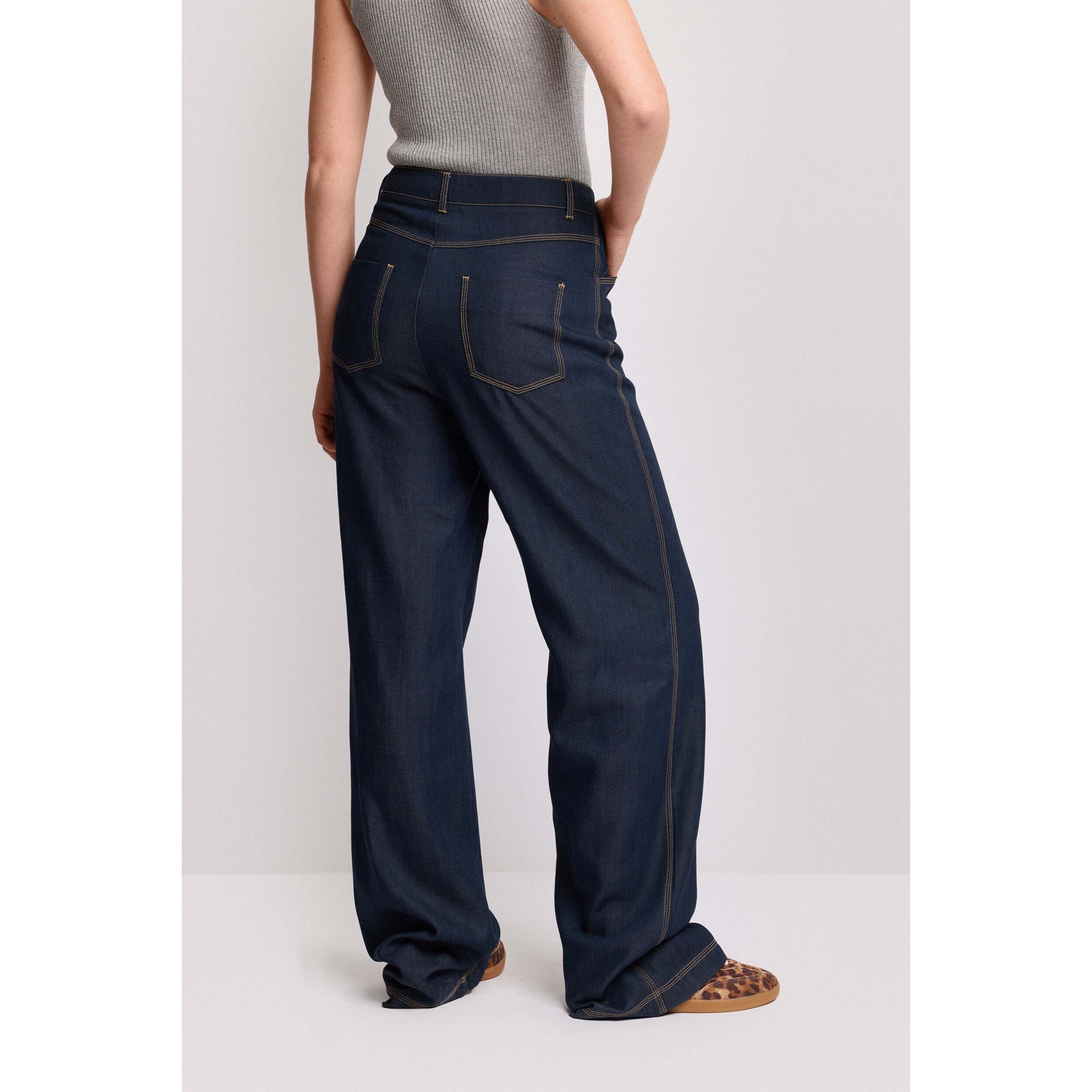 Kocca - Pantaloni jeans wide leg Donna, Tinta unita