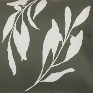 Housse de coussin d'extérieur Tileo 50x30cm motif feuilles vert foncé