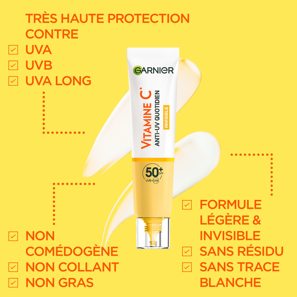 Garnier SkinActive Vitamine C Anti-UV Quotidien Invisible SPF50+ 40mL