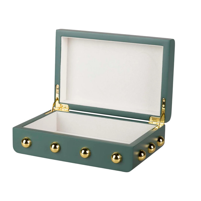 Caja Mdf Zinc Tachuelas Verde 24x16x8 Cm