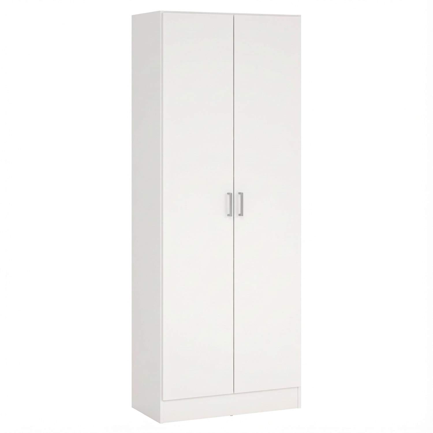 Armadio Multiuso Con 2 Ante Battenti e Ripiani Interni Armadietto Mobile Salvaspazio Per Bagno Lavanderia Ingresso 70 x 36 x 180.9 Cm Bianco