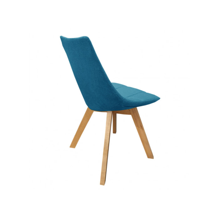 Chaise en tissu dossier avec piétement en bois massif - DEB