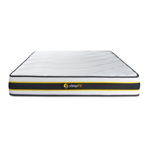 Matelas Hybride - Confort ferme et accueil ferme - 22 d'épaisseur, 3 zones de confort - Soutien point par point - 2 places