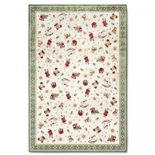 Tapis salon ou chambre enfant,  motif fêtes de SANTA 1, kilim original, entretien facile