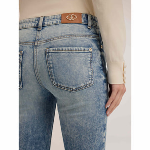 Motivi - Jeans kick flare in denim stone washed - Azzurro