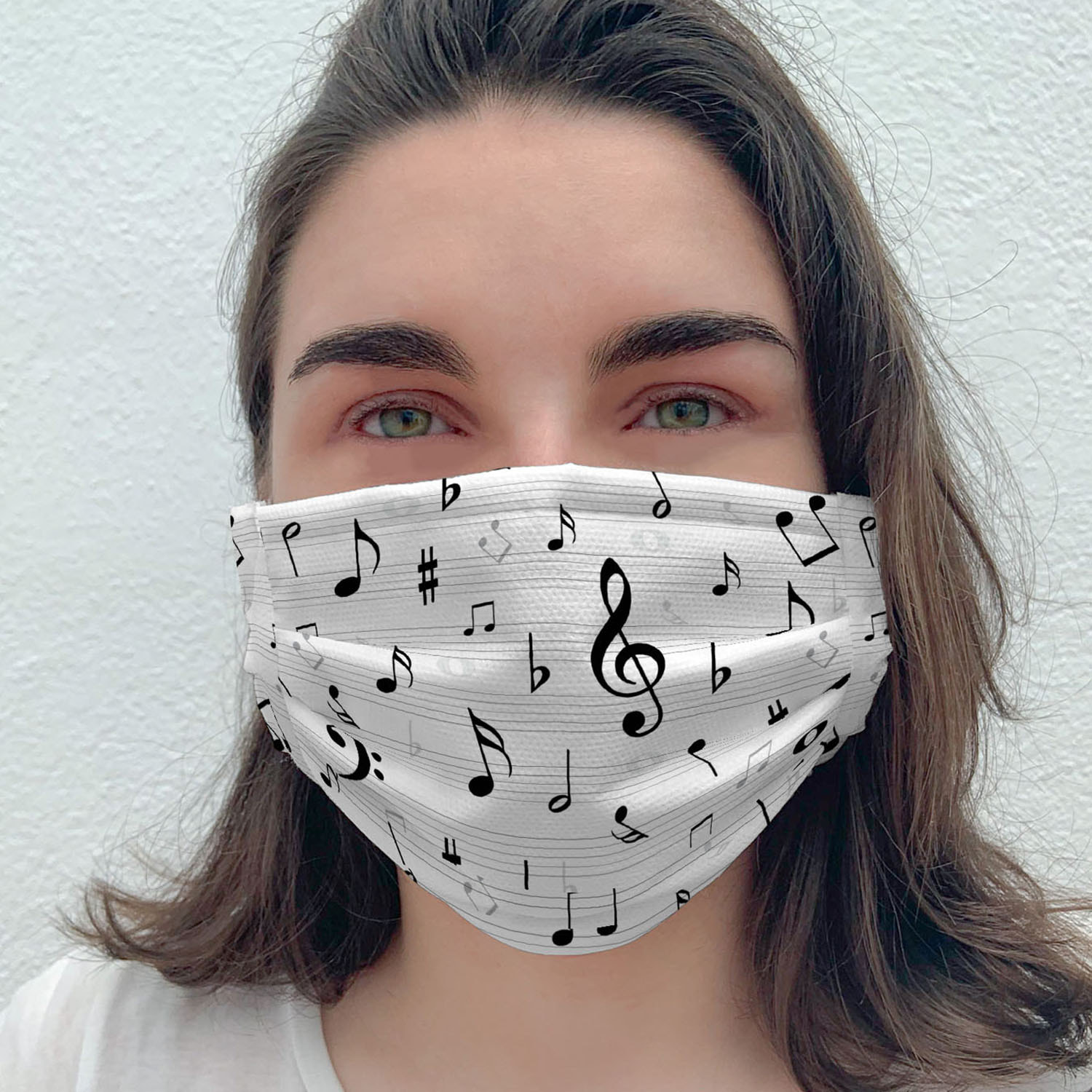 Naturals - Mascarilla Higiénica - Reutilizable - Estampada - Microfibra - Partitura