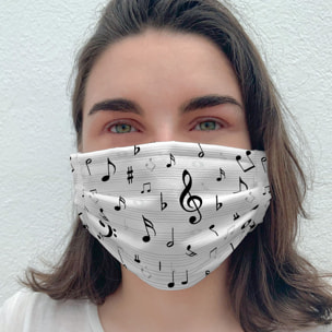 Naturals - Mascarilla Higiénica - Reutilizable - Estampada - Microfibra - Partitura