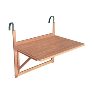 Table d'appoint en bois pour balcon. rectangulaire. rabattable. hauteur ajustable