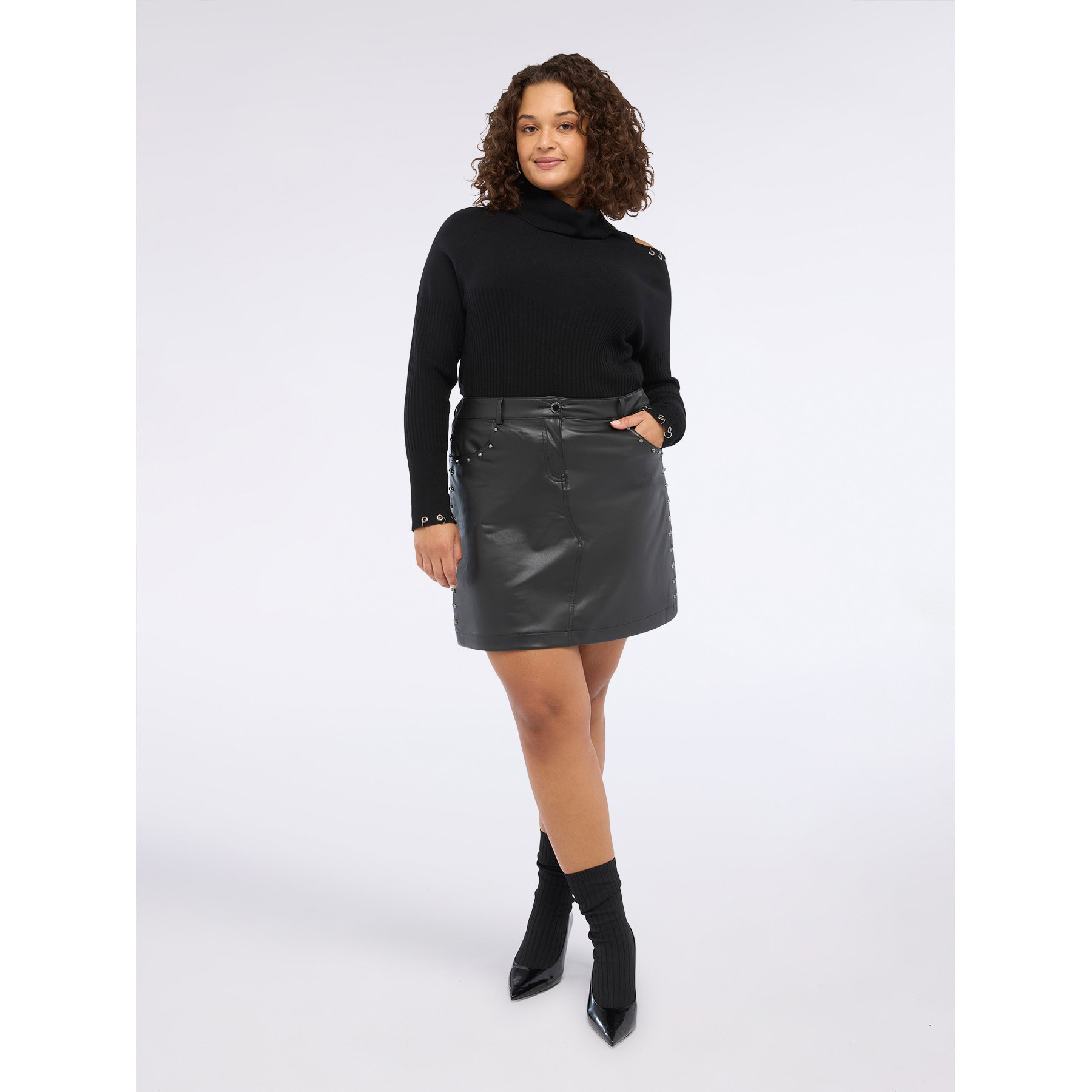 Fiorella Rubino - Minigonna con borchie - Nero