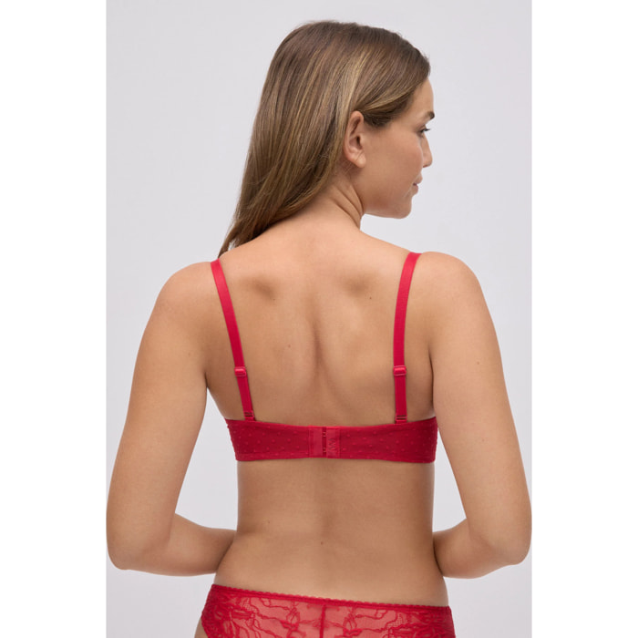 Reggiseno push-up con pizzo e ferretto plumetis
