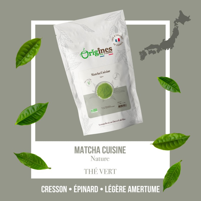 Matcha Cuisine - Thé Vert Bio du Japon - Sachet 100g