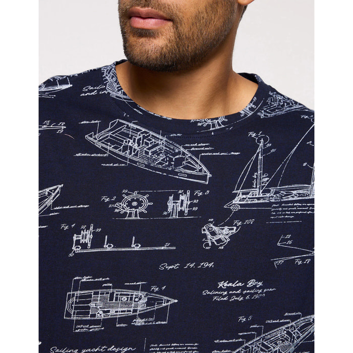 Camiseta Manga Corta Azul Marino - Slaapy