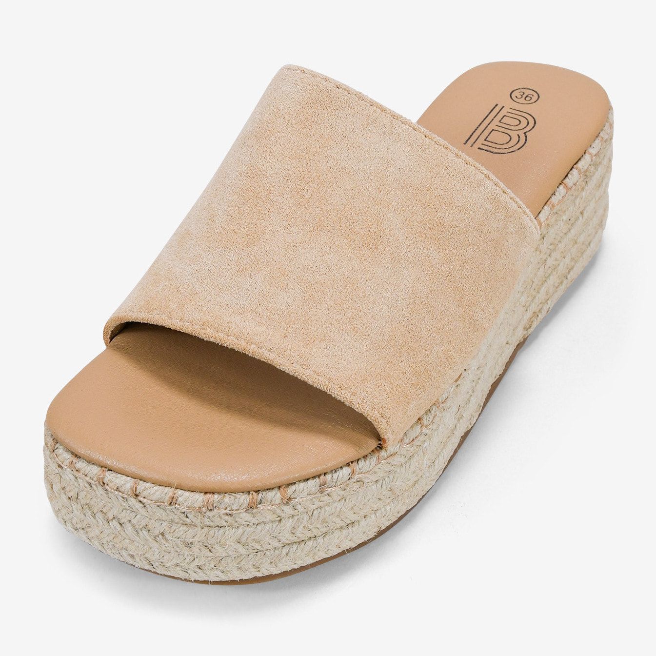 Sandalias de cuña arena con esparto