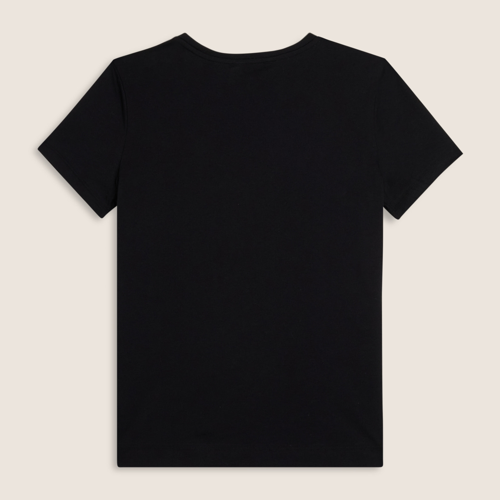 T-shirt in jersey con logo oro chiaro sul fronte