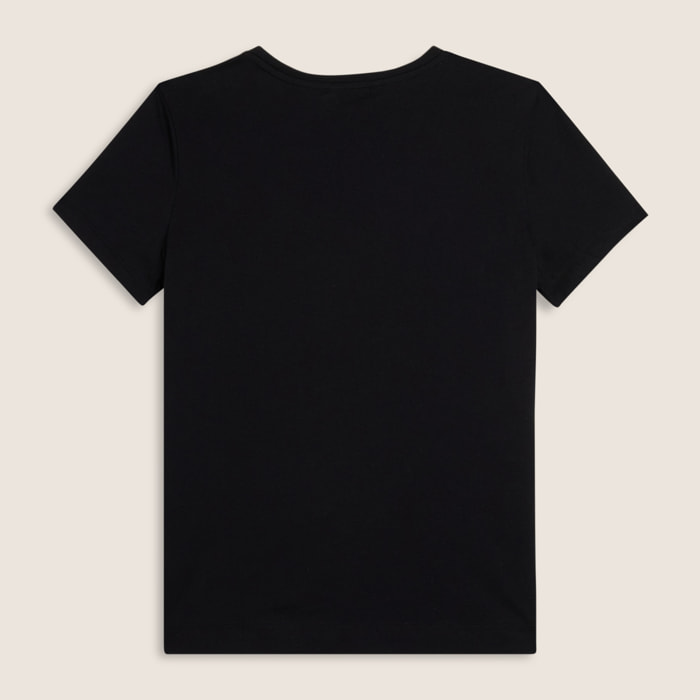 T-shirt in jersey con logo oro chiaro sul fronte