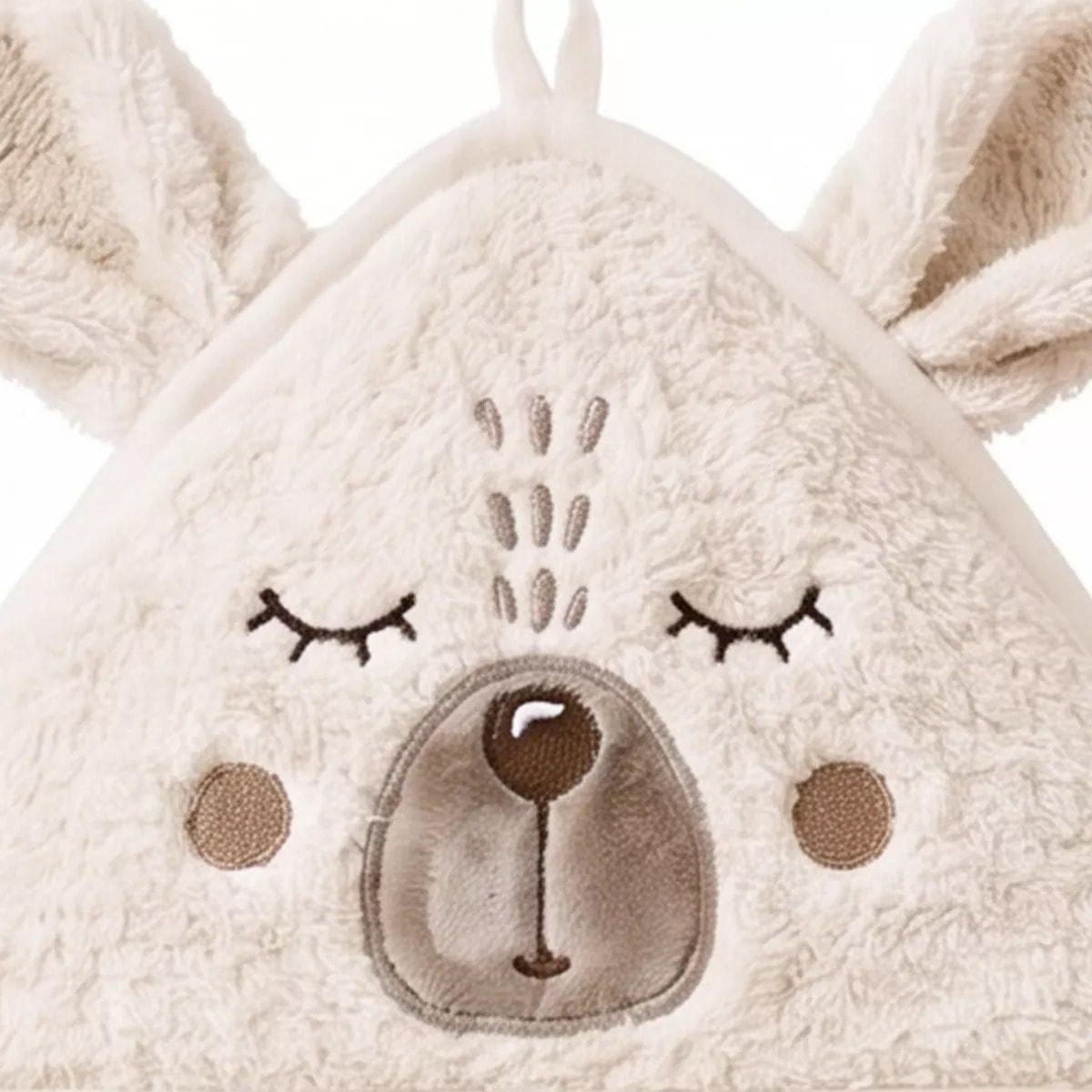 Peignoir enfant enfant pur coton 420 g/m² brodé beige marron Petit ours angora